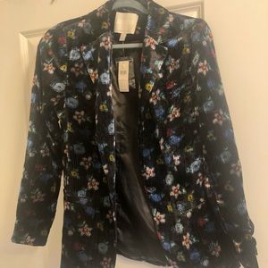 Black velvet floral blazer from Anthropologie. NEW